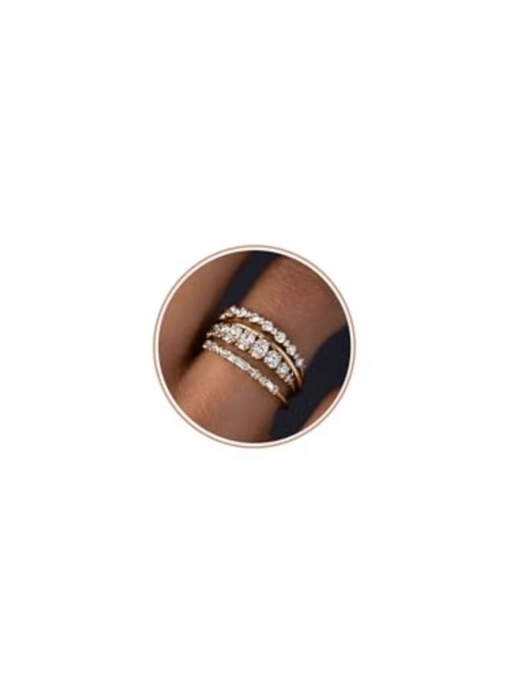 Gold Plated Stacking Rings for Women Set Non Tarnish Wedding Band